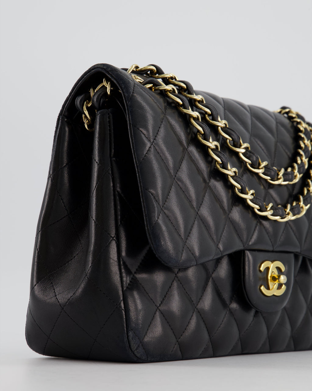 Chanel Black Jumbo Classic Double Flap Bag in Lambskin with Gold Hardware RRP £9,240
