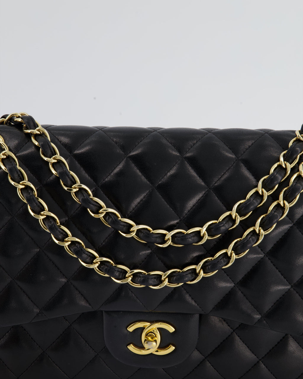Chanel Black Jumbo Classic Double Flap Bag in Lambskin with Gold Hardware RRP £9,240