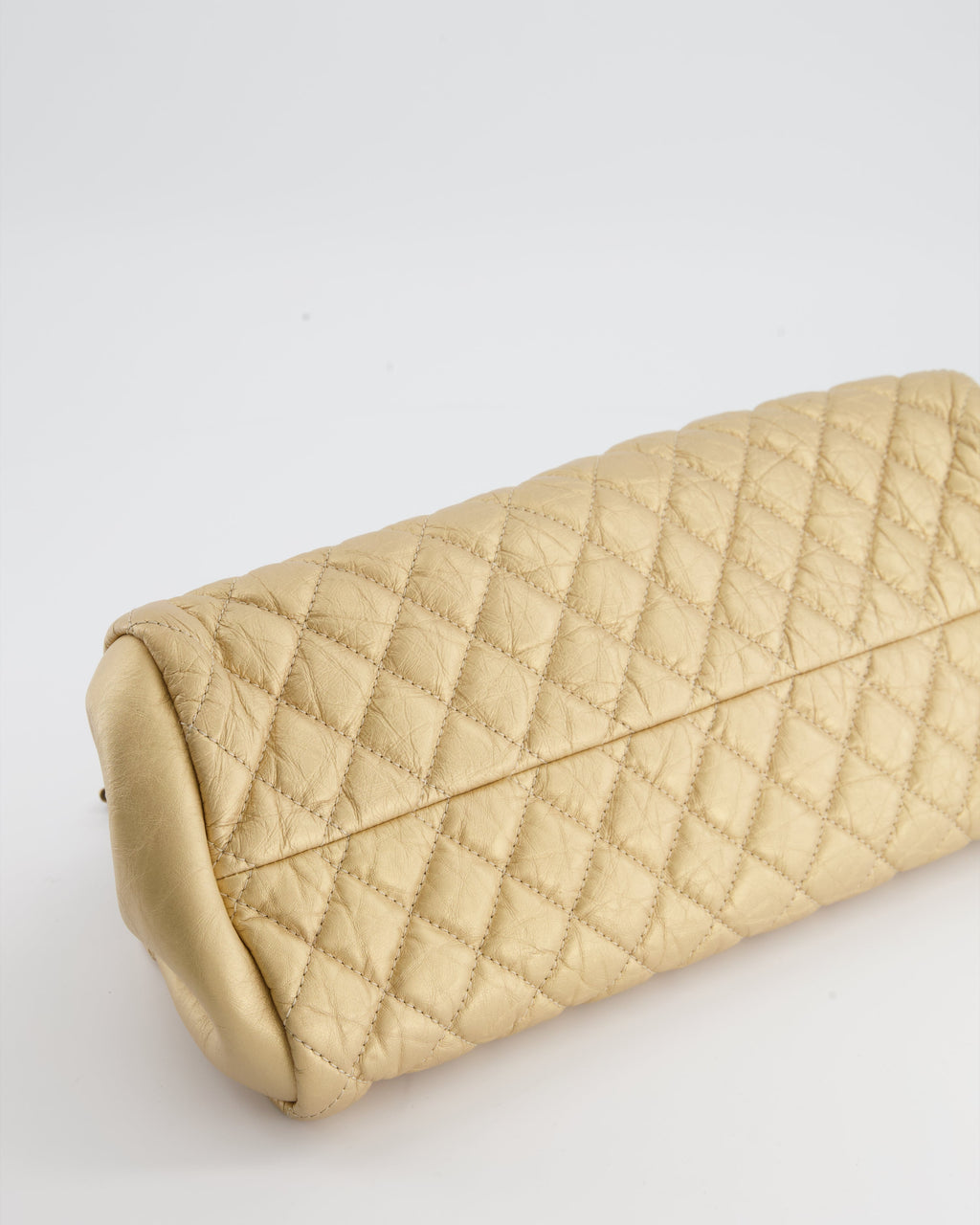 Chanel Metallic Gold Bowling Bag in Aged Calfskin with Antique Gold Hardware