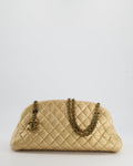 Chanel Metallic Gold Bowling Bag in Aged Calfskin with Antique Gold Hardware