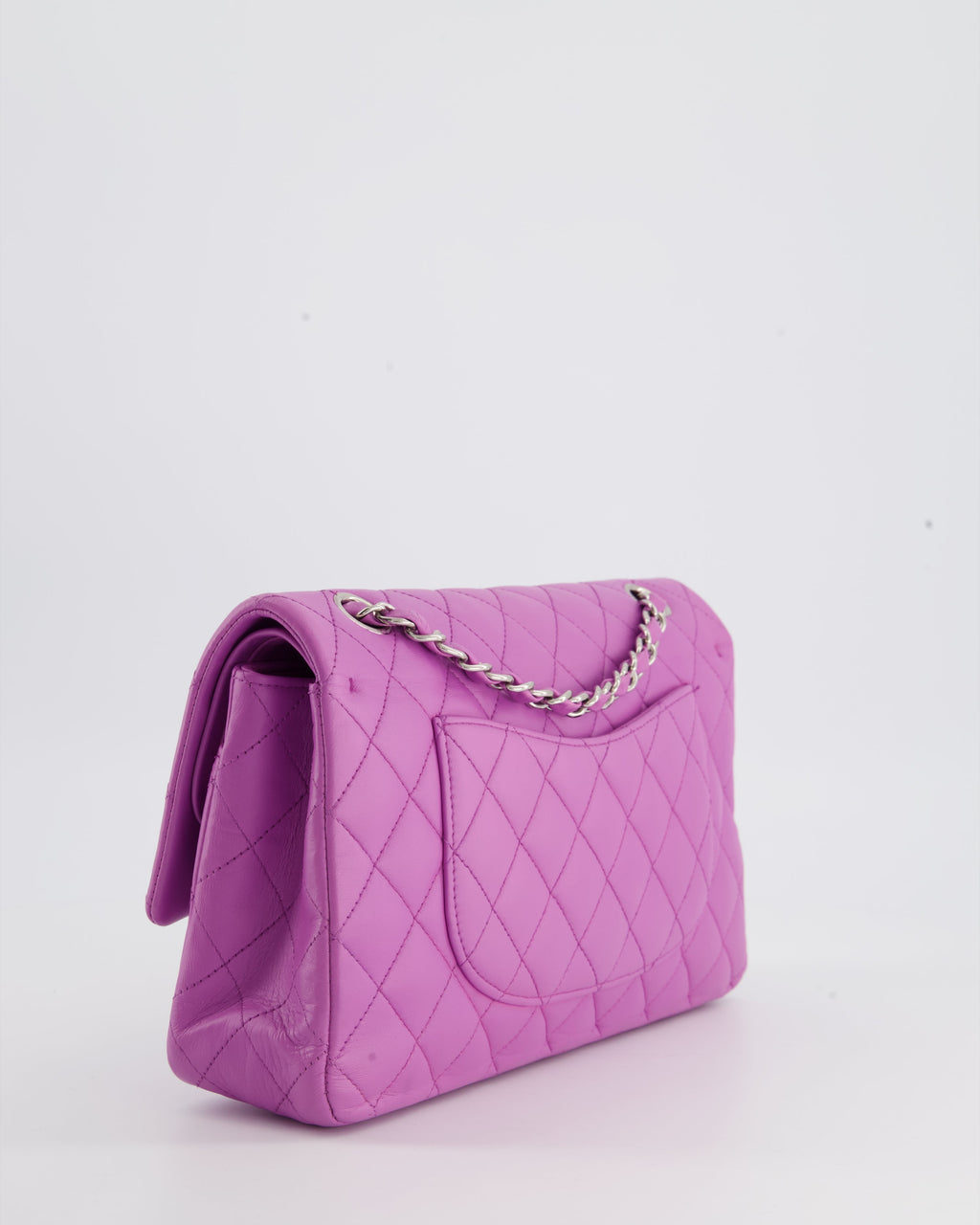 Chanel Grape Medium Classic Double Flap Bag in Lambskin Leather with Silver Hardware RRP £8,530