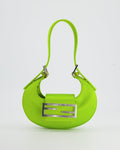 Fendi Lime Green Satin Mini Cookie Hobo Bag with Silver Hardware