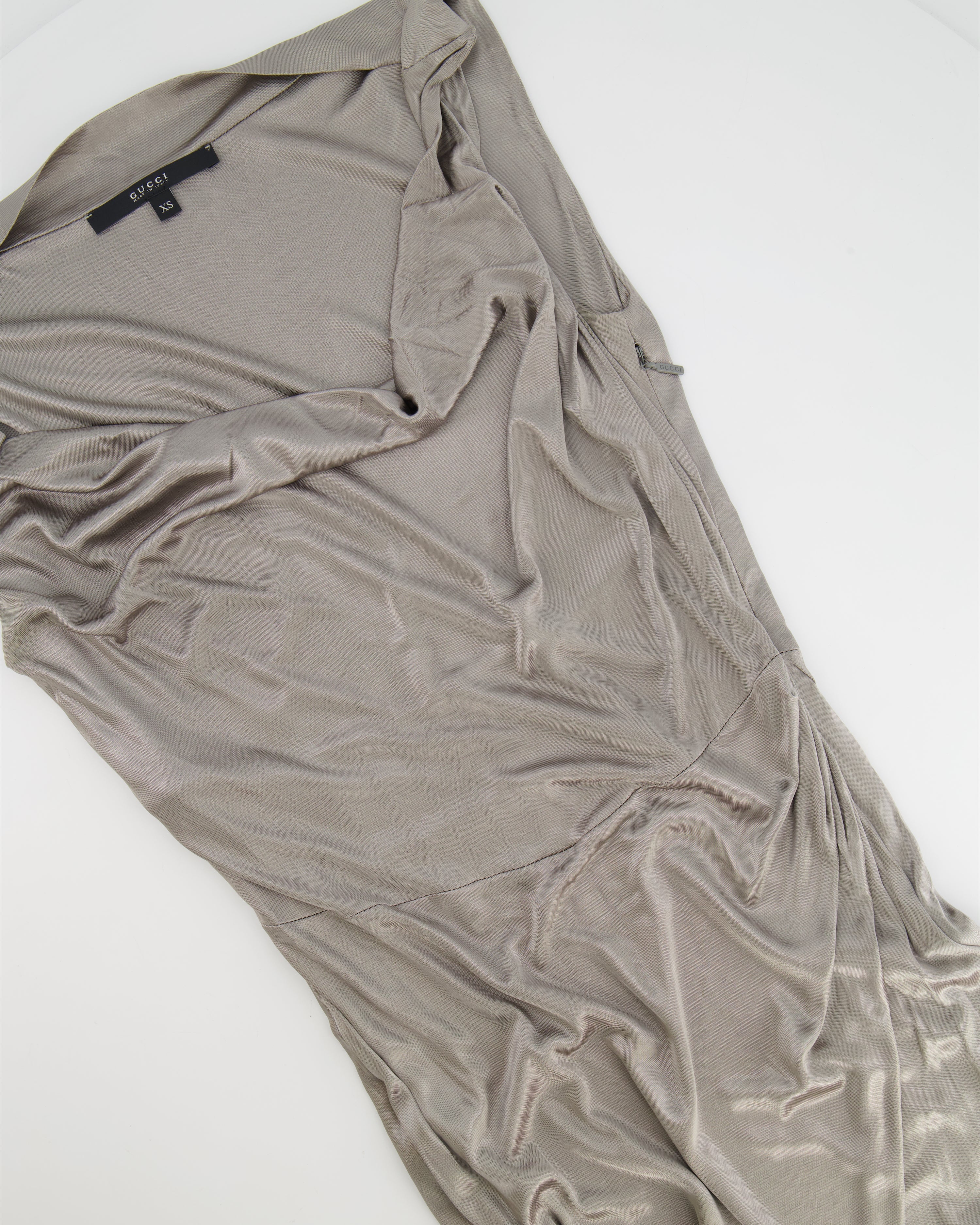 Gucci Grey Satin Midi Dress Size XS (UK 4)