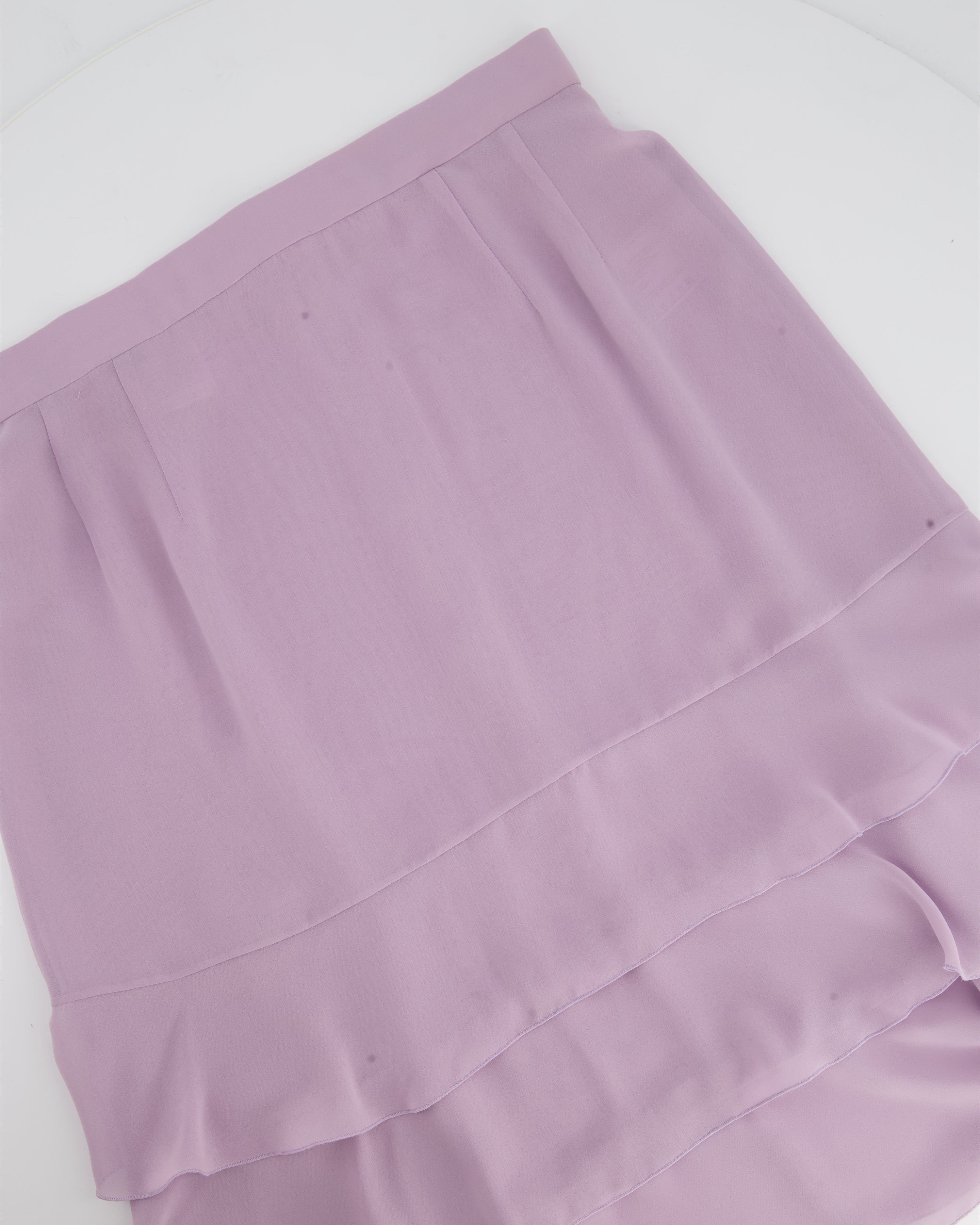 *HOT VINTAGE* Chanel Vintage 98C Lilac Tiered Midi Skirt Size FR 38 (UK 10)