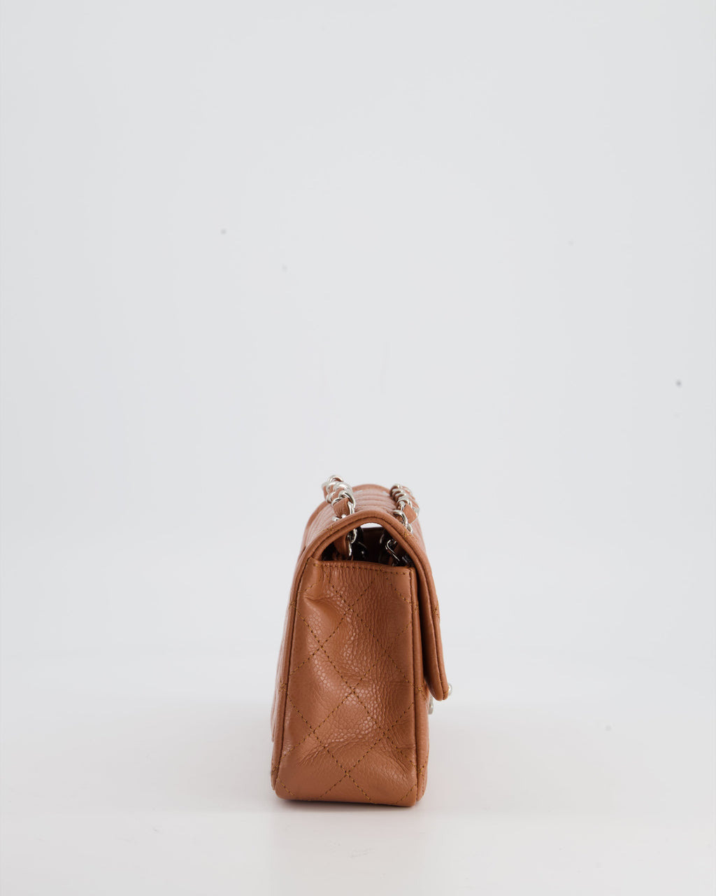 Chanel Caramel Mini Rectangular Bag in Caviar Leather with Silver Hardware