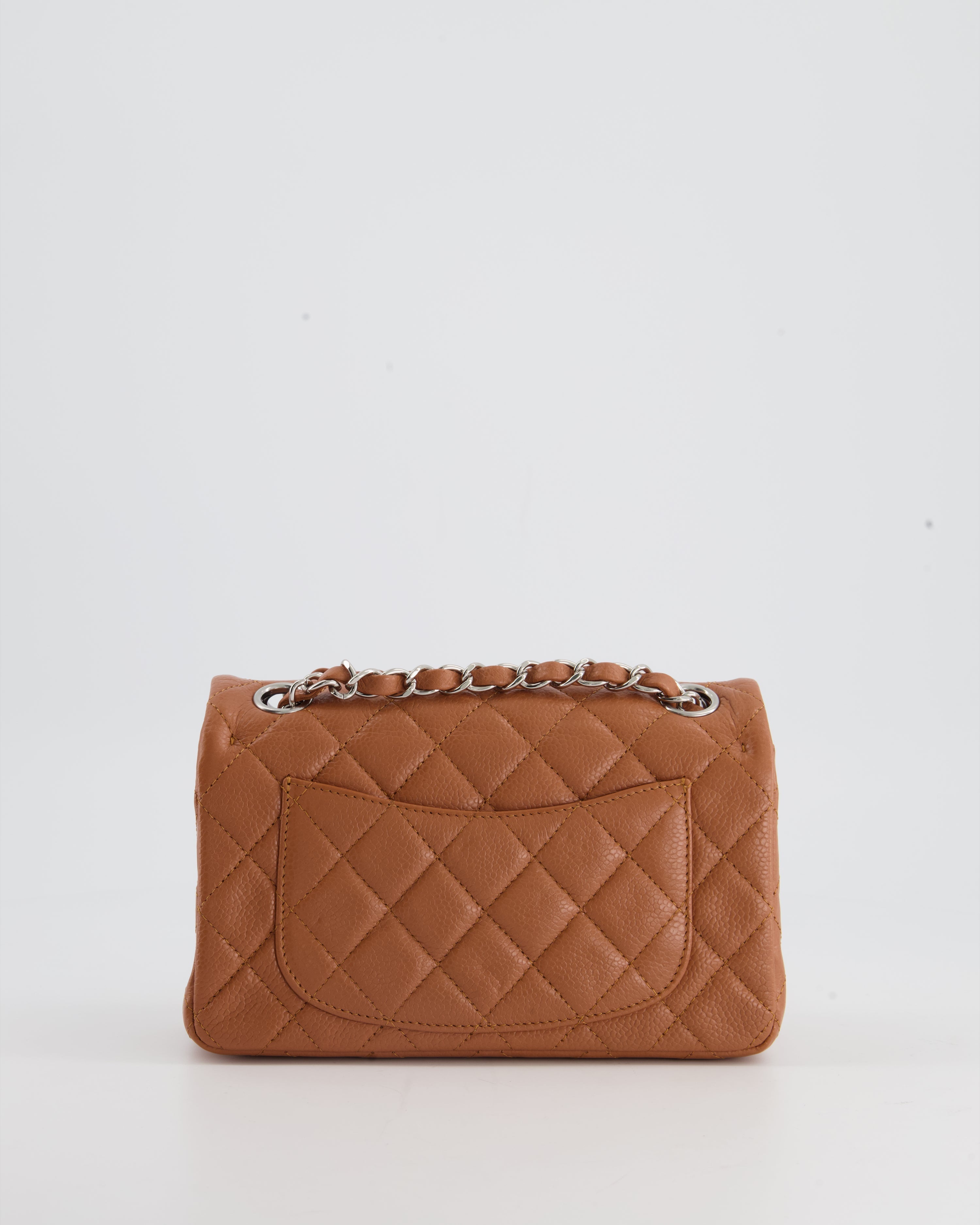 Chanel Caramel Mini Rectangular Bag in Caviar Leather with Silver Hardware