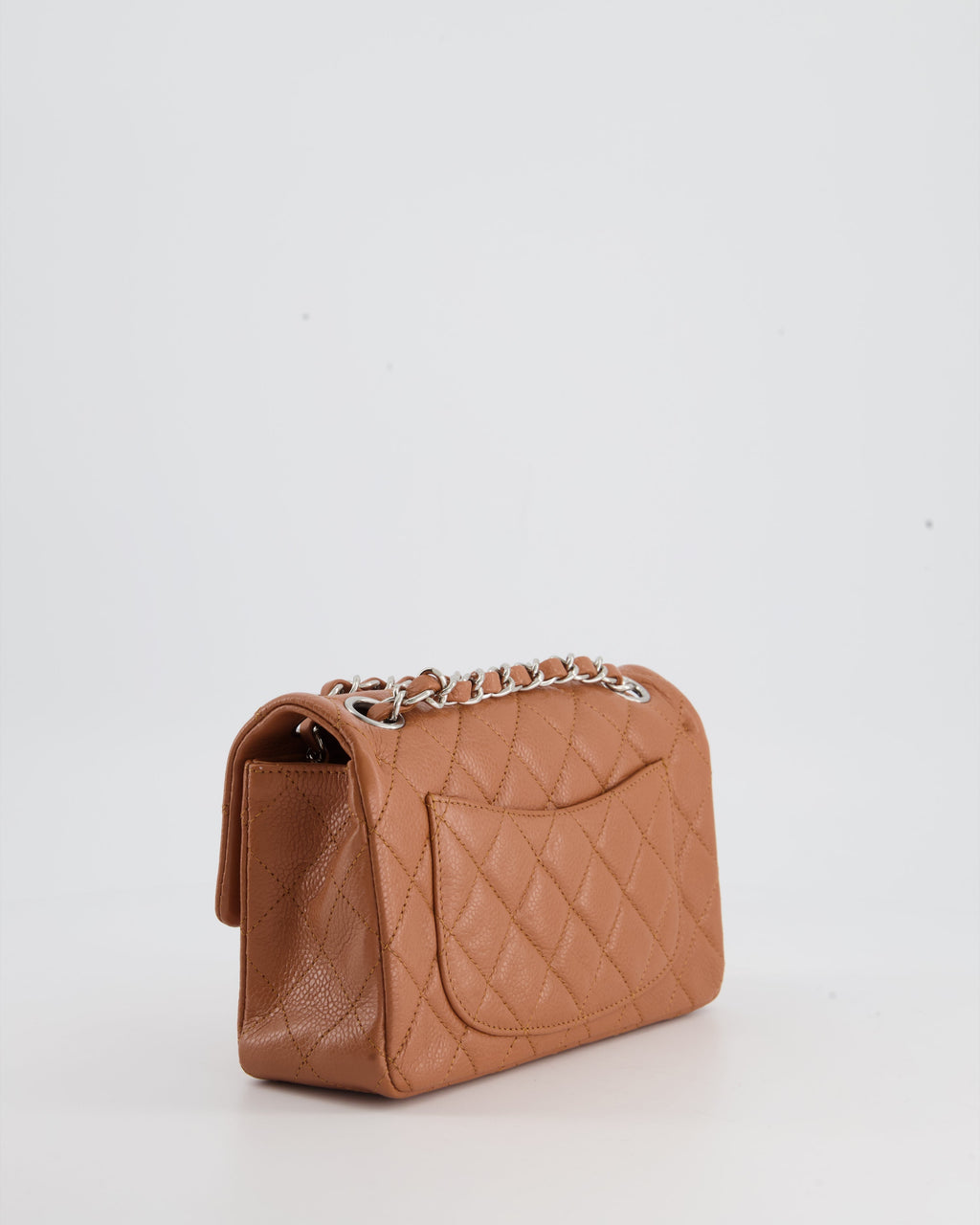 Chanel Caramel Mini Rectangular Bag in Caviar Leather with Silver Hardware