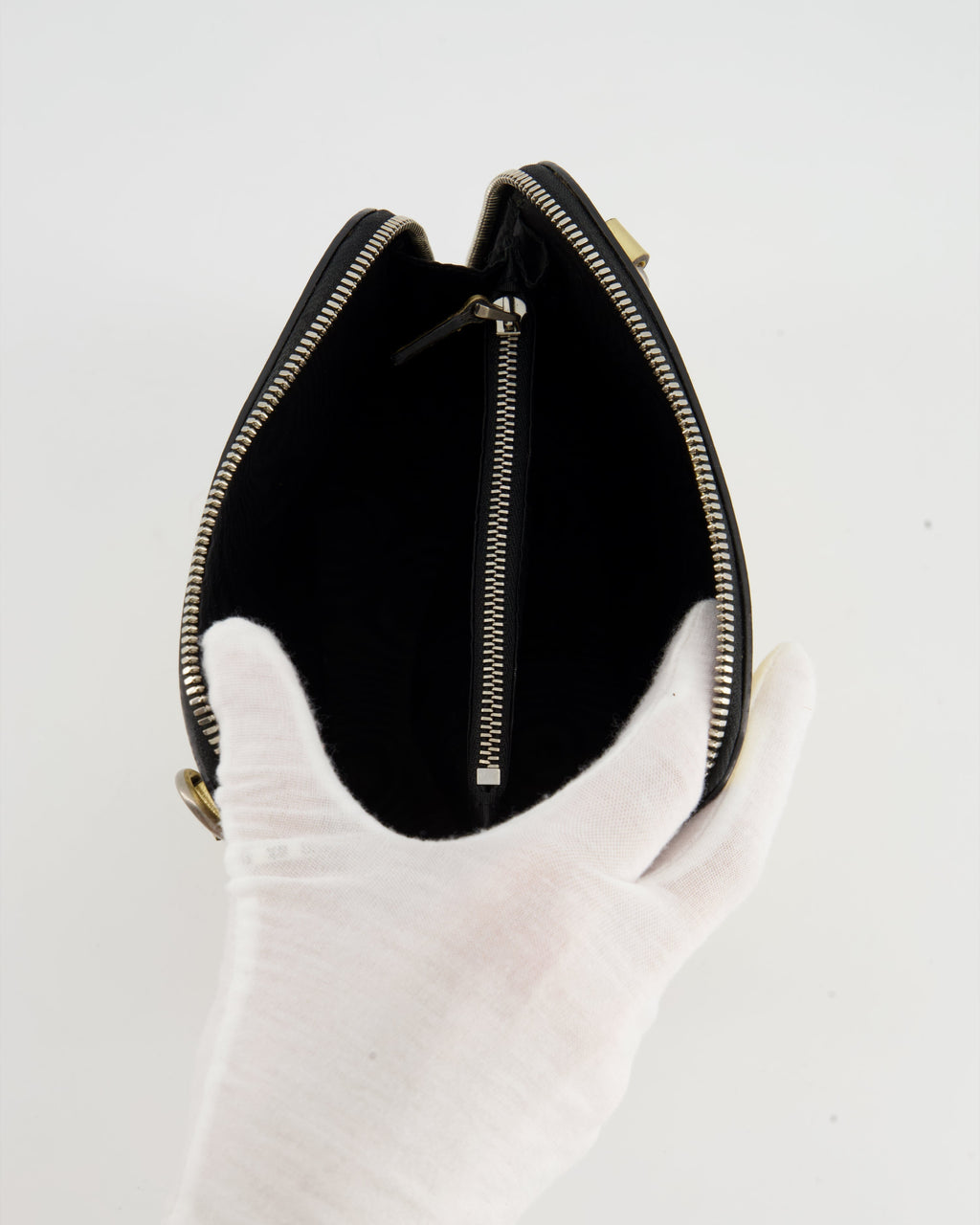 Gucci Gold and Black Leather Guccy Mini Dome Sega Bag