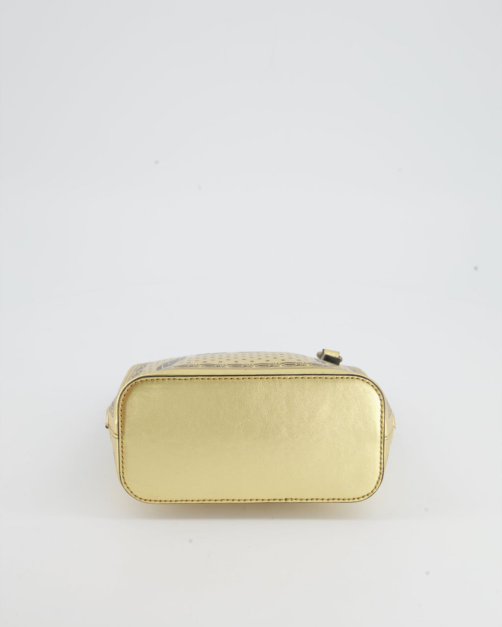 Gucci Gold and Black Leather Guccy Mini Dome Sega Bag