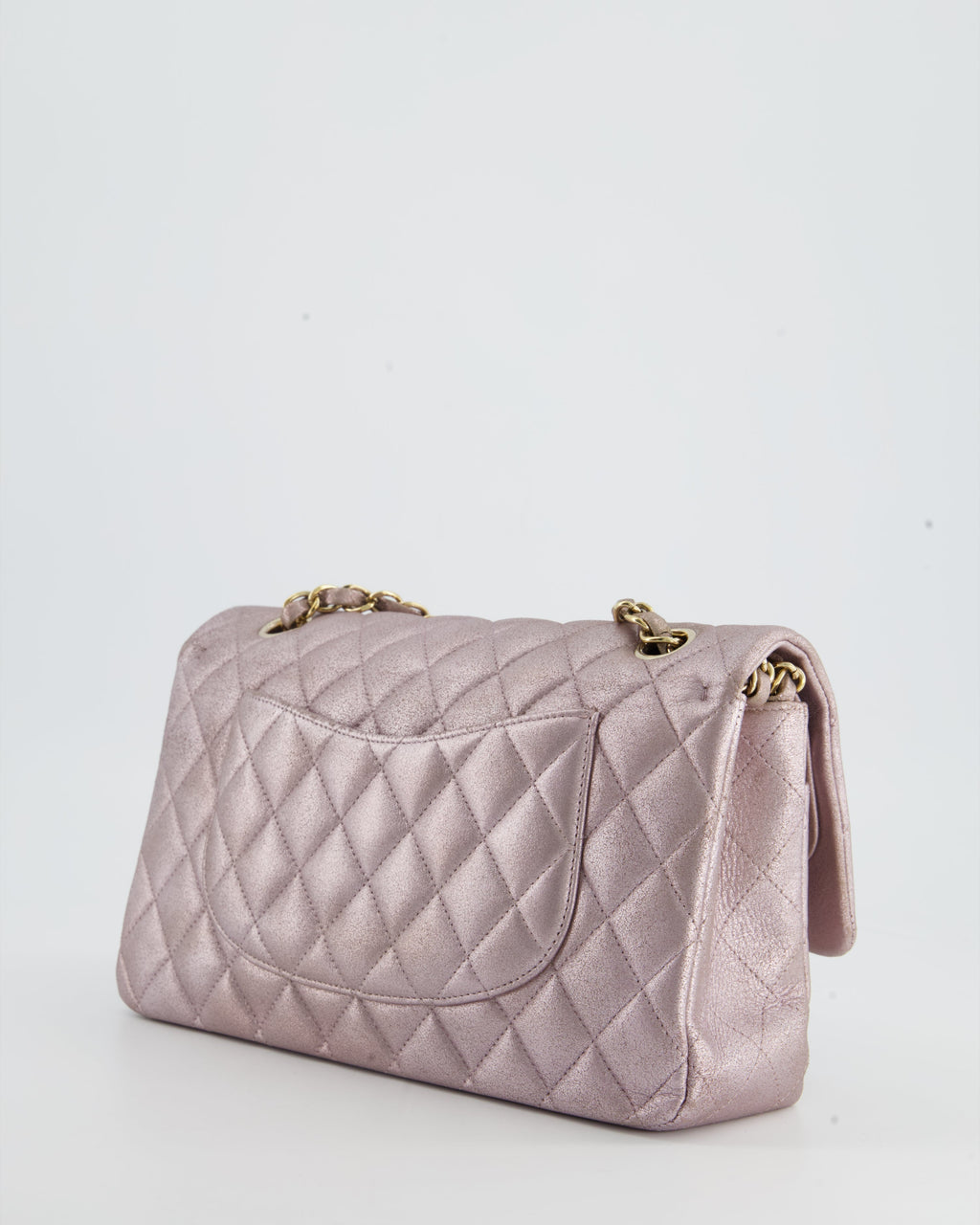 Chanel Metallic Rose Gold Medium Classic Double Flap Bag in Coated Calfskin with Champagne Gold Hardware RRP £8,530