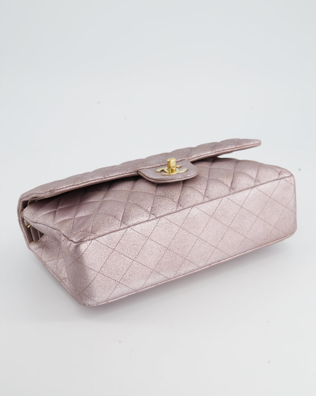 Chanel Metallic Rose Gold Medium Classic Double Flap Bag in Coated Calfskin with Champagne Gold Hardware RRP £8,530