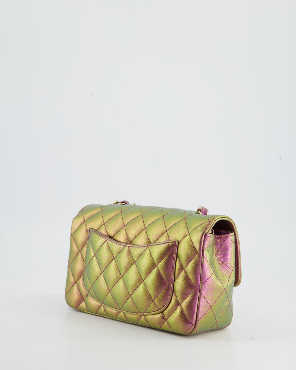 Chanel Mini Rectangular Bag in Iridescent Rainbow Metallic Lambskin Leather and Champagne Gold Hardware