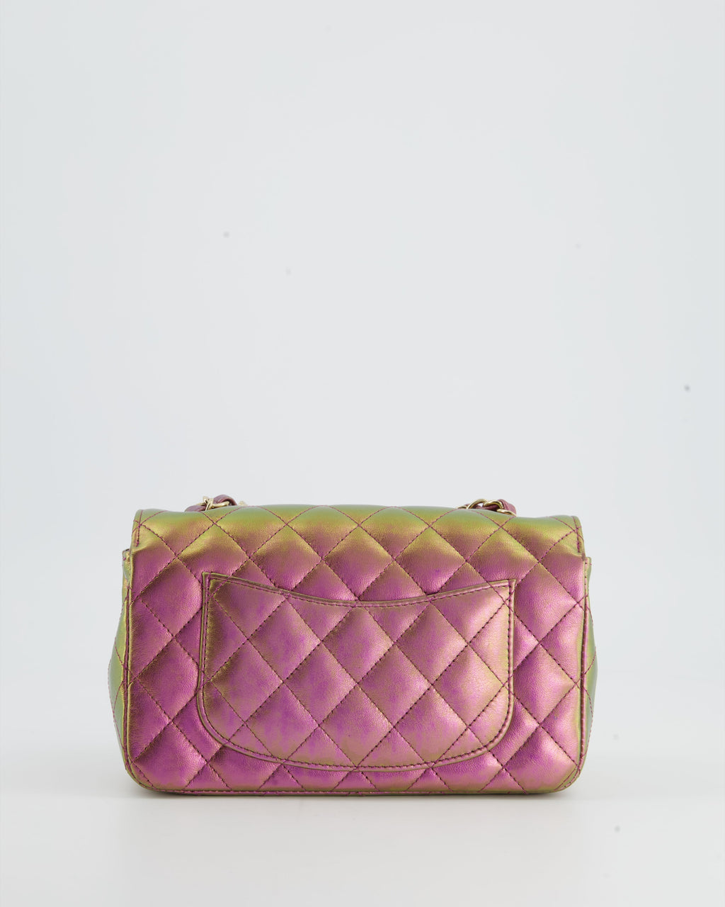 Chanel Mini Rectangular Bag in Iridescent Rainbow Metallic Lambskin Leather and Champagne Gold Hardware
