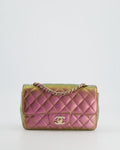 Chanel Mini Rectangular Bag in Iridescent Rainbow Metallic Lambskin Leather and Champagne Gold Hardware