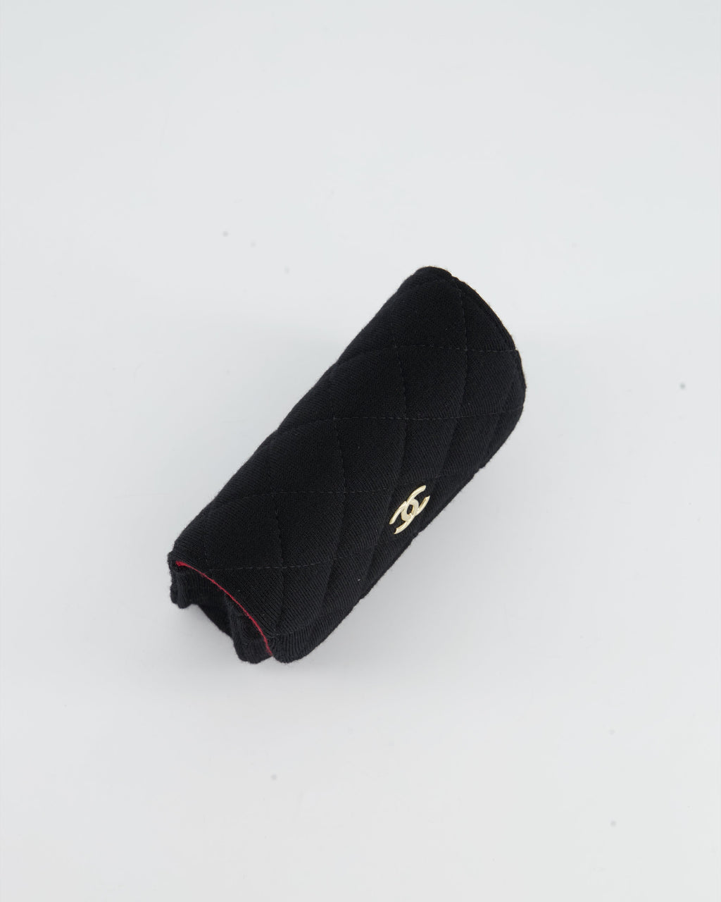 Chanel Ultra Mini Black Jersey Fabric Cross-Body Bag with Champagne Gold Hardware