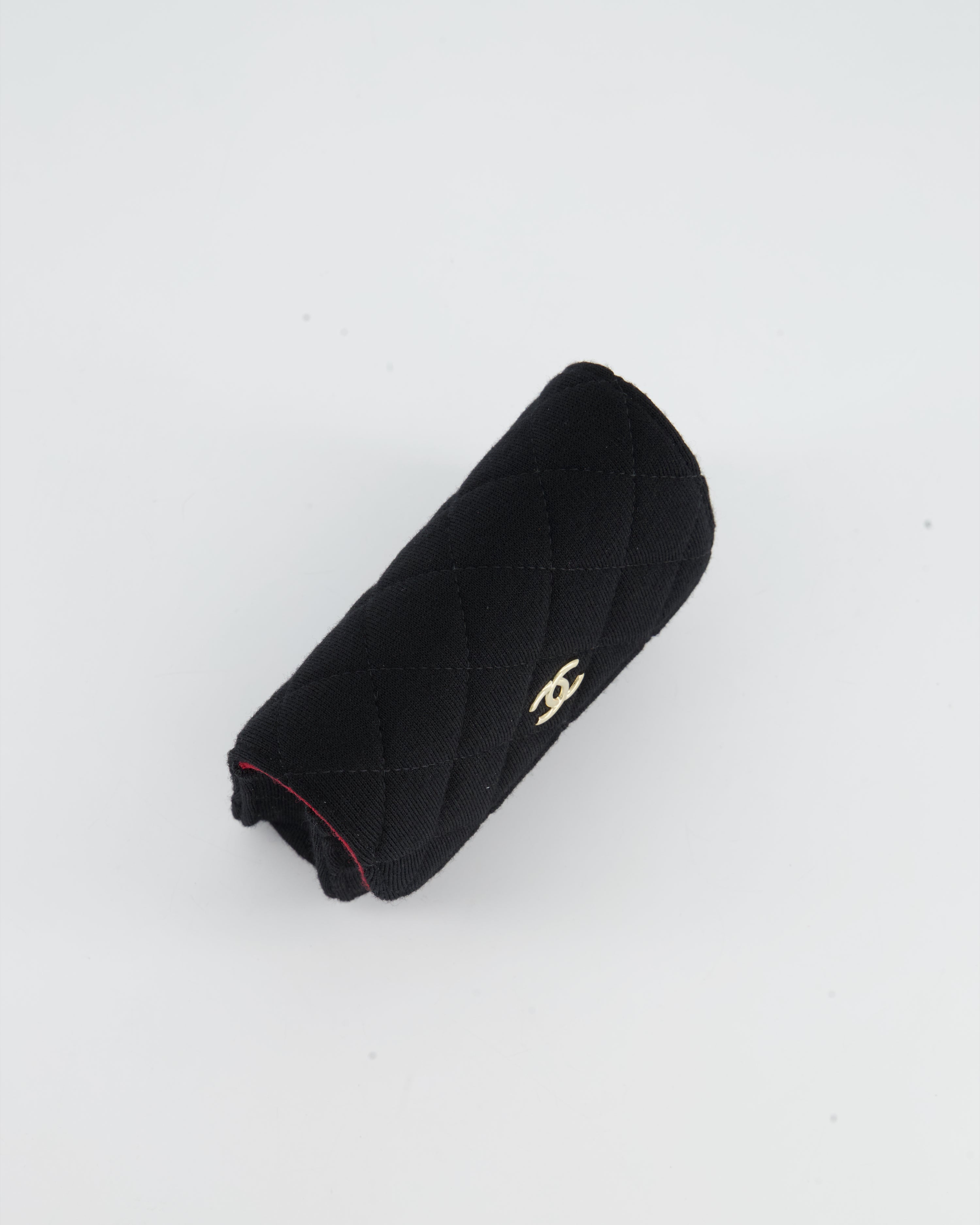 Chanel Ultra Mini Black Jersey Fabric Cross-Body Bag with Champagne Gold Hardware