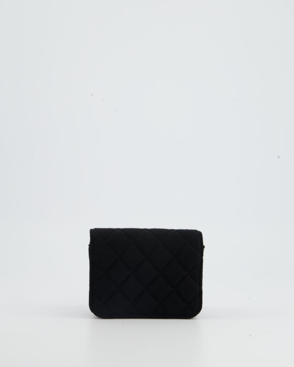 Chanel Ultra Mini Black Jersey Fabric Cross-Body Bag with Champagne Gold Hardware