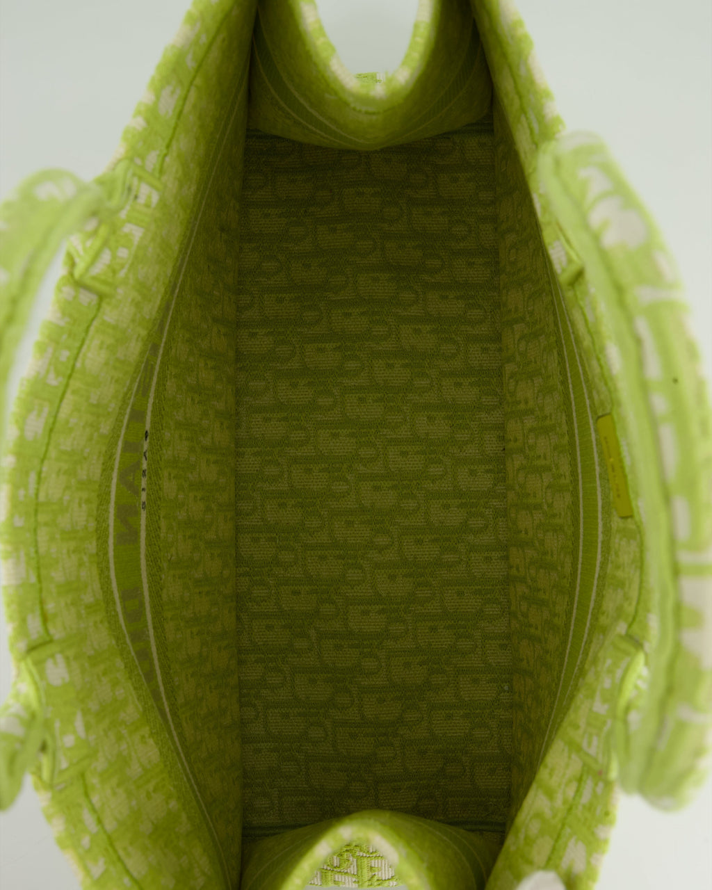 Christian Dior Lime Green Large Oblique Book Tote Bag