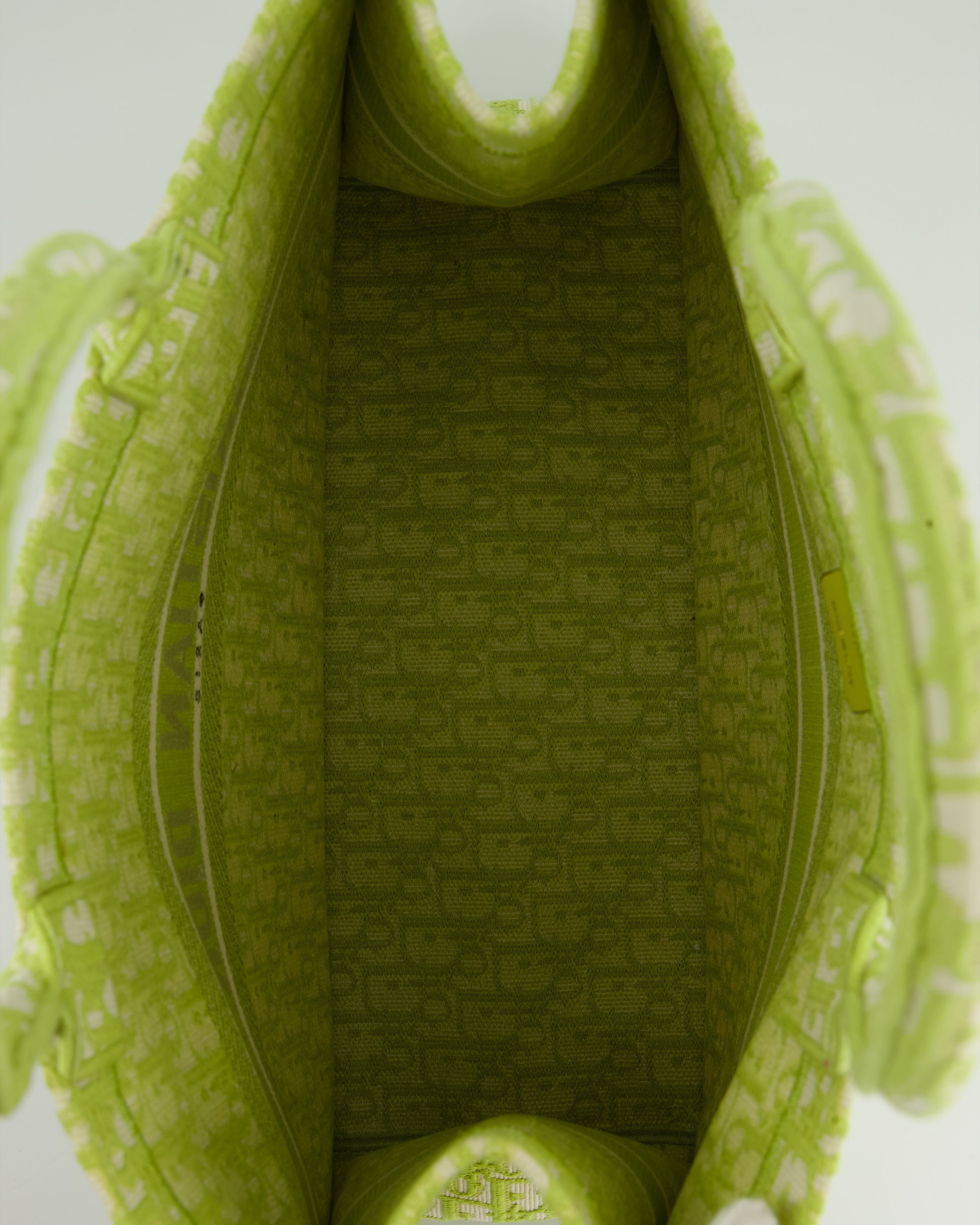 Christian Dior Lime Green Large Oblique Book Tote Bag