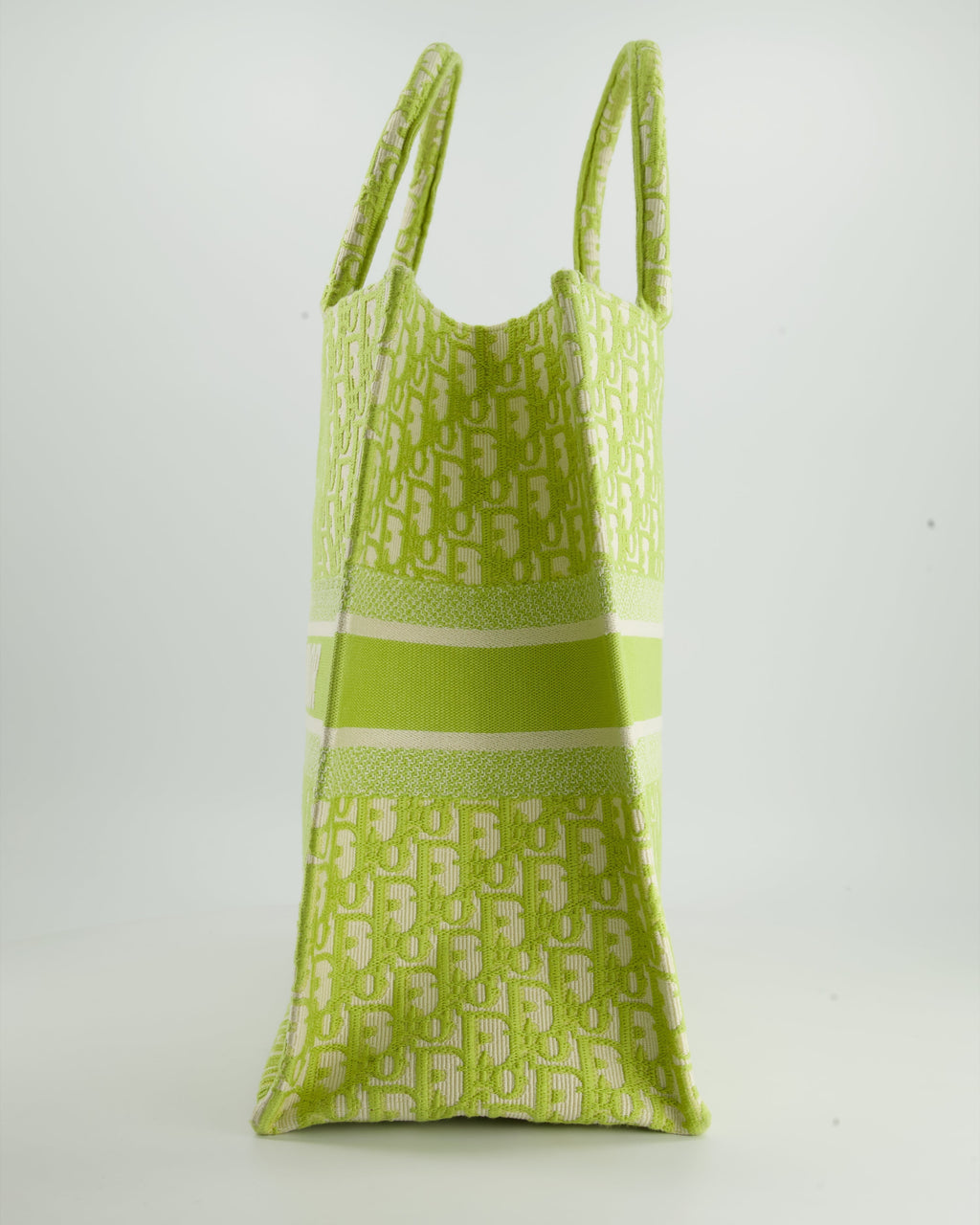 Christian Dior Lime Green Large Oblique Book Tote Bag