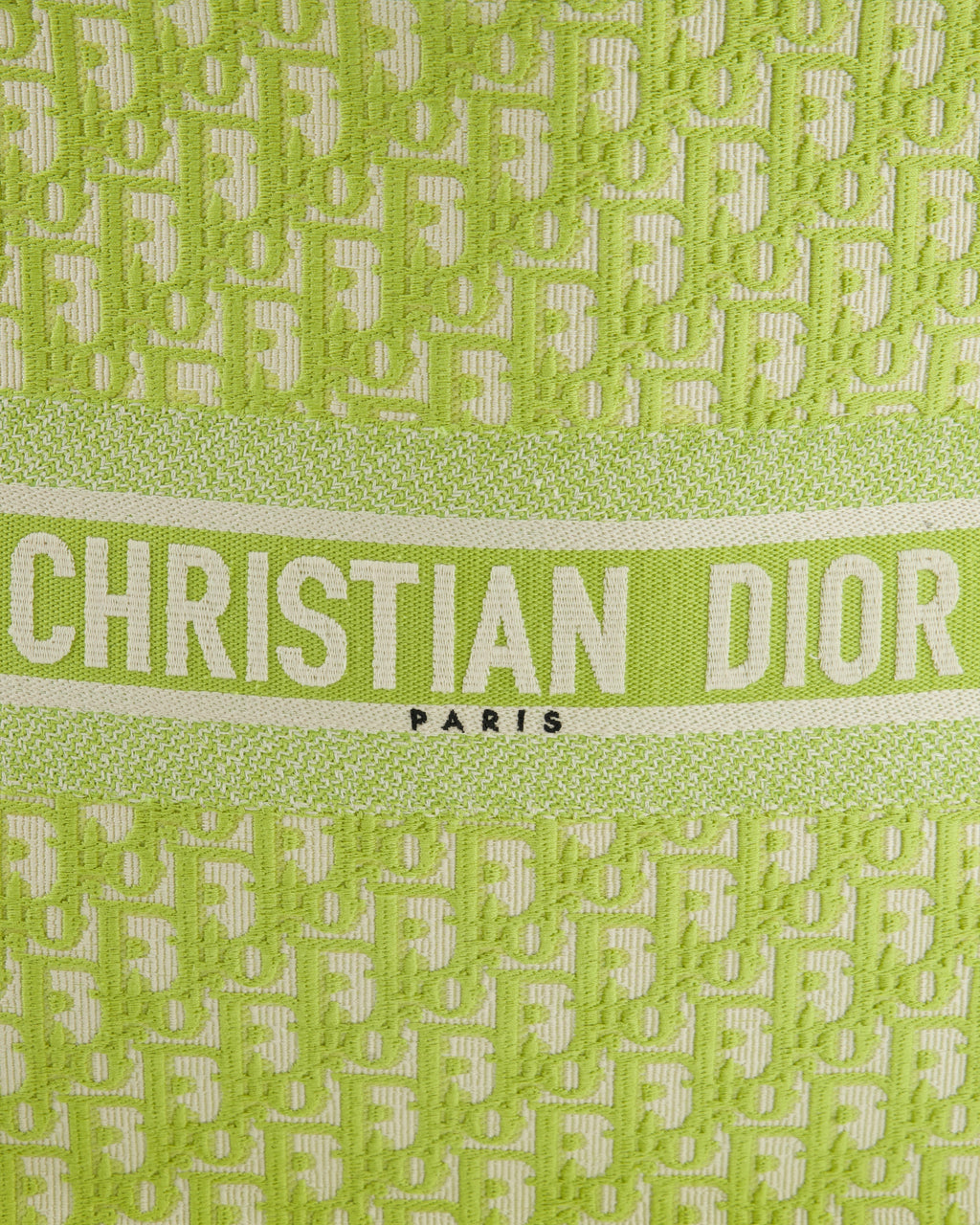 Christian Dior Lime Green Large Oblique Book Tote Bag