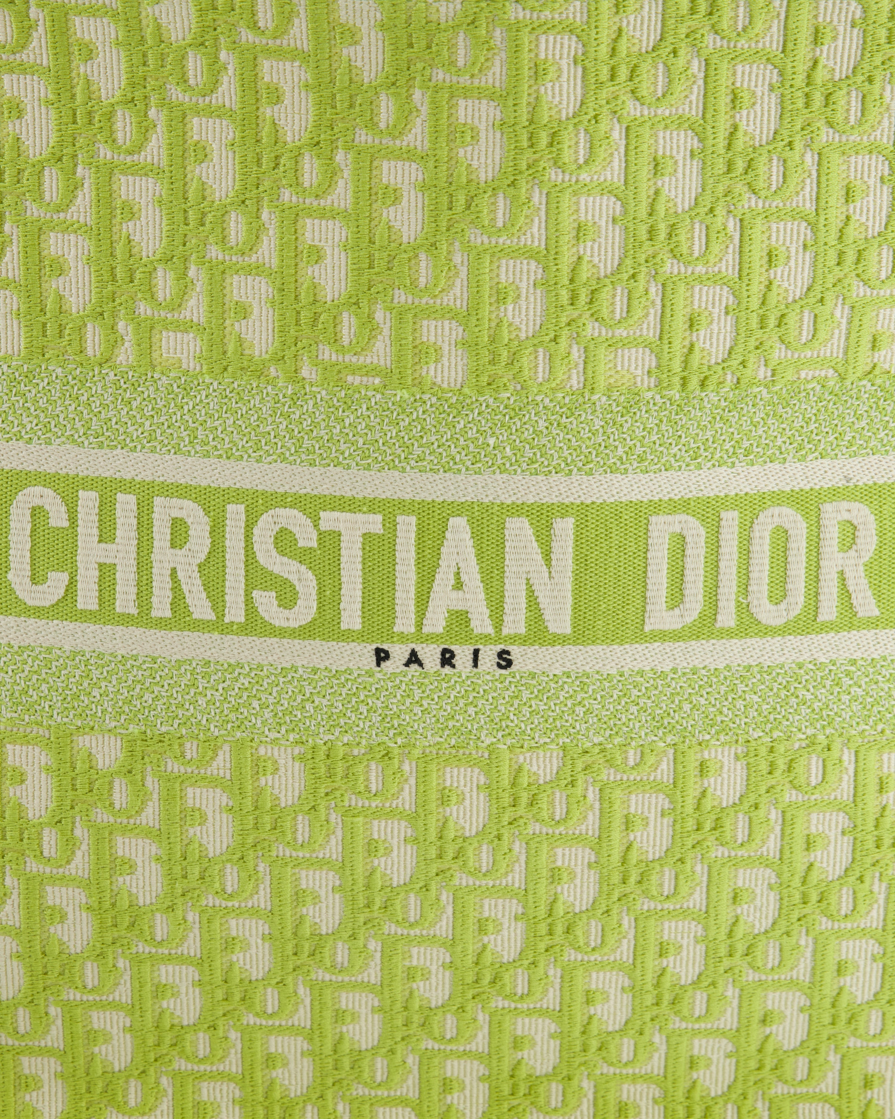 Christian Dior Lime Green Large Oblique Book Tote Bag