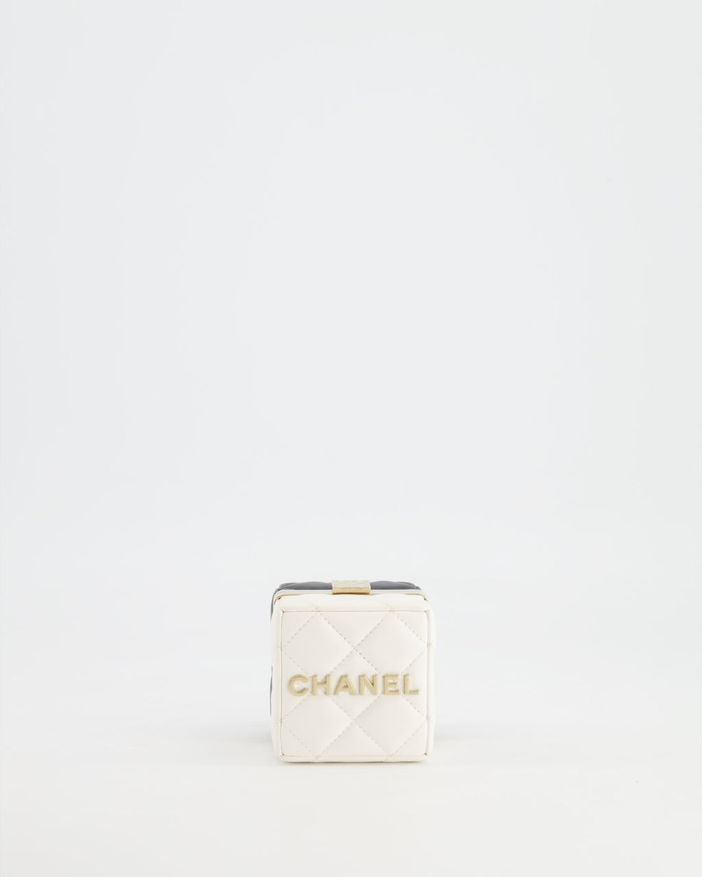 Chanel Black and White Micro Box Square Bag with Gold Hardware
