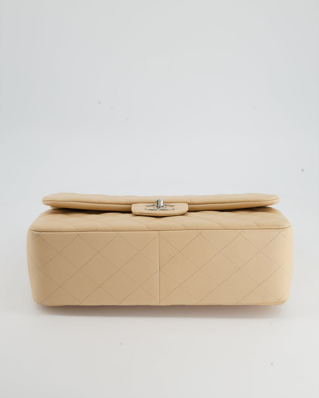 Chanel Beige Jumbo Classic Double Flap Bag in Lambskin with Silver Hardware RRP £9,240