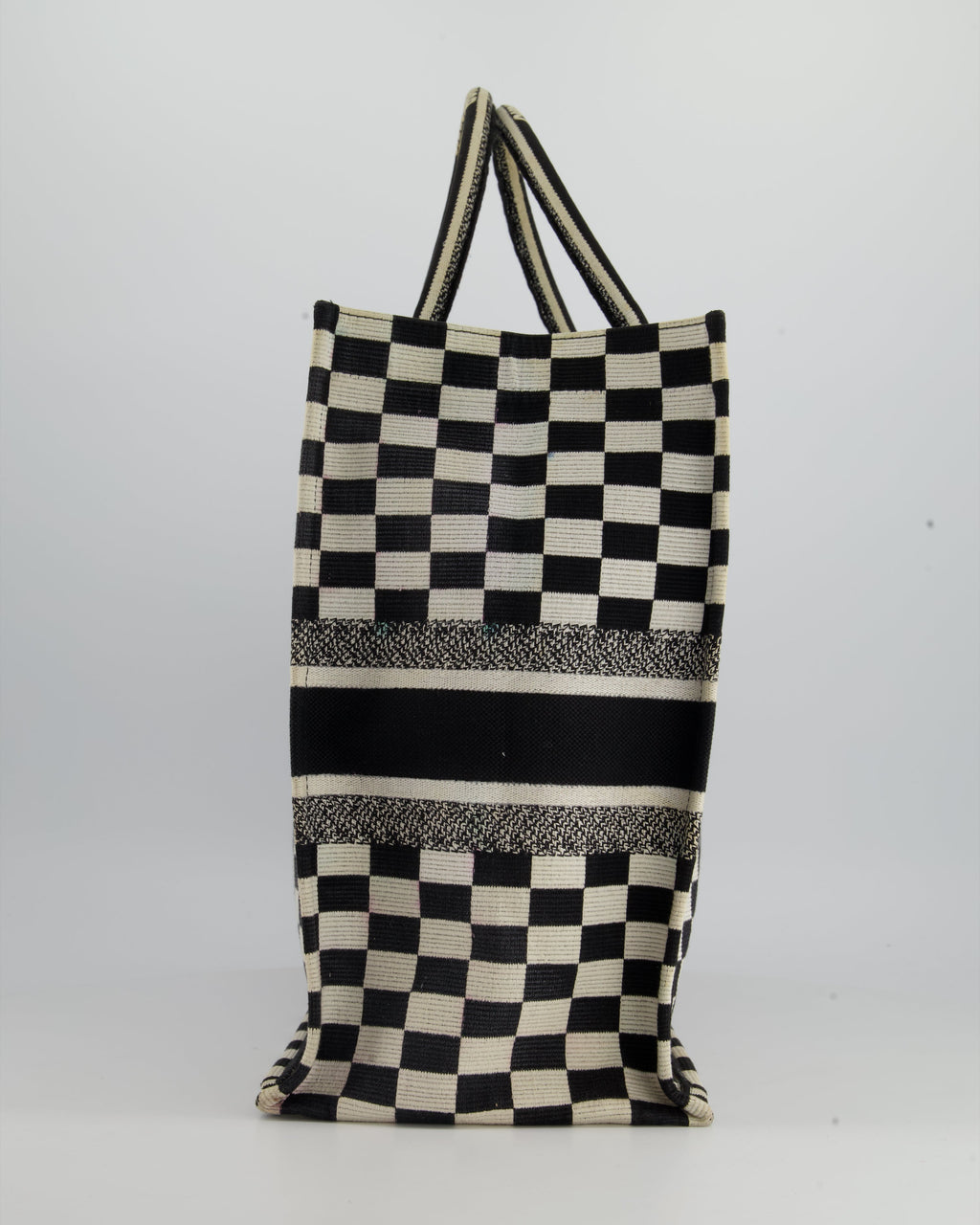 Christian Dior Large Black and White Chequered Book Tote Bag RRP £2,550