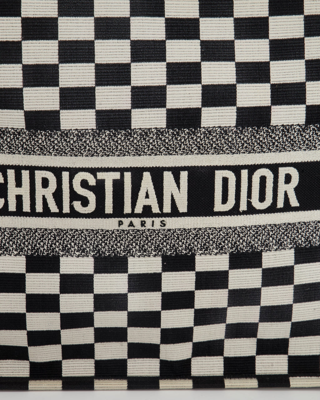 Christian Dior Large Black and White Chequered Book Tote Bag RRP £2,550