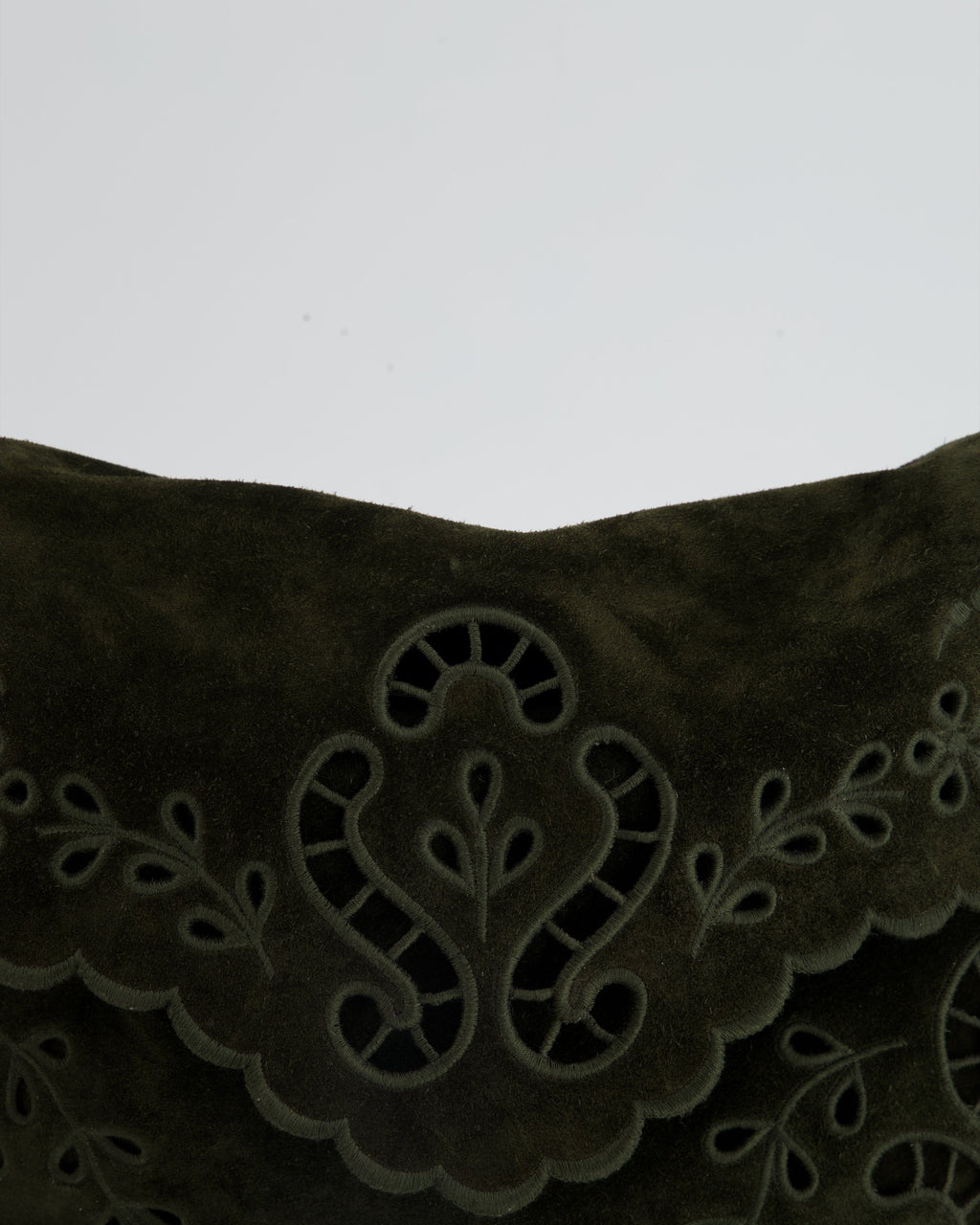 Chanel Khaki Suede Paisley Embroidered CC Messenger Bag with Ruthenium Hardware
