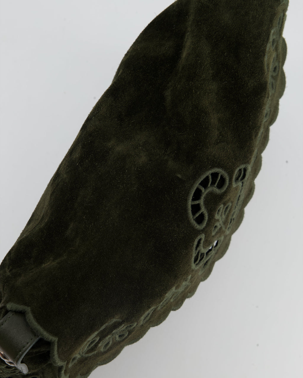 Chanel Khaki Suede Paisley Embroidered CC Messenger Bag with Ruthenium Hardware