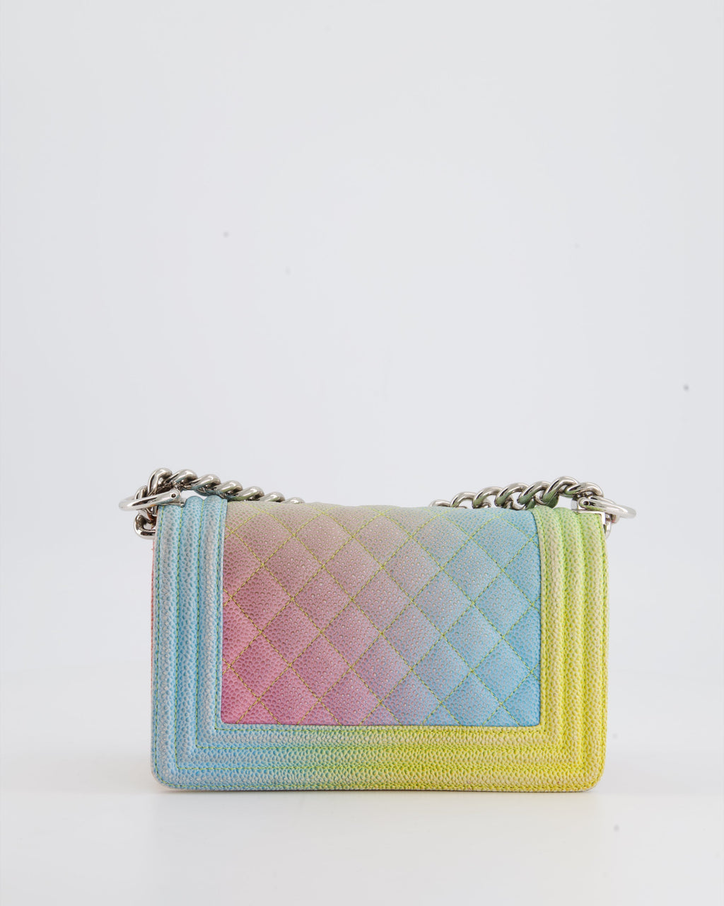 ChanelMulti-Coloured Small Boy Bag in Caviar Leather with Silver Hardware