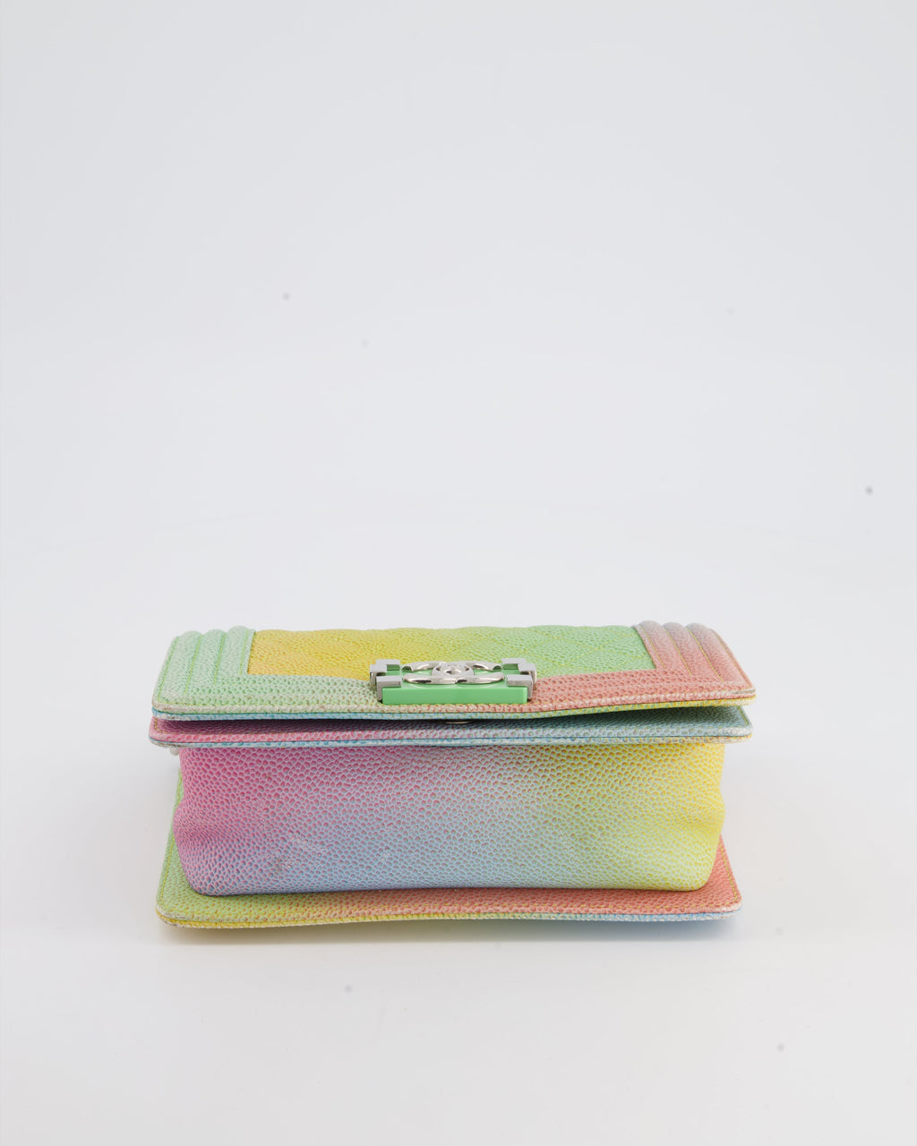 ChanelMulti-Coloured Small Boy Bag in Caviar Leather with Silver Hardware