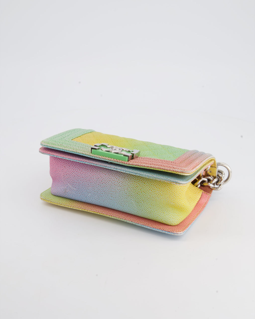 ChanelMulti-Coloured Small Boy Bag in Caviar Leather with Silver Hardware