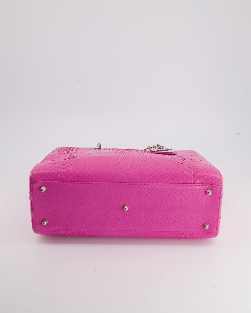 Christian Dior Large Pink Python Lady Dior Bag with Silver Hardware RRP £5600