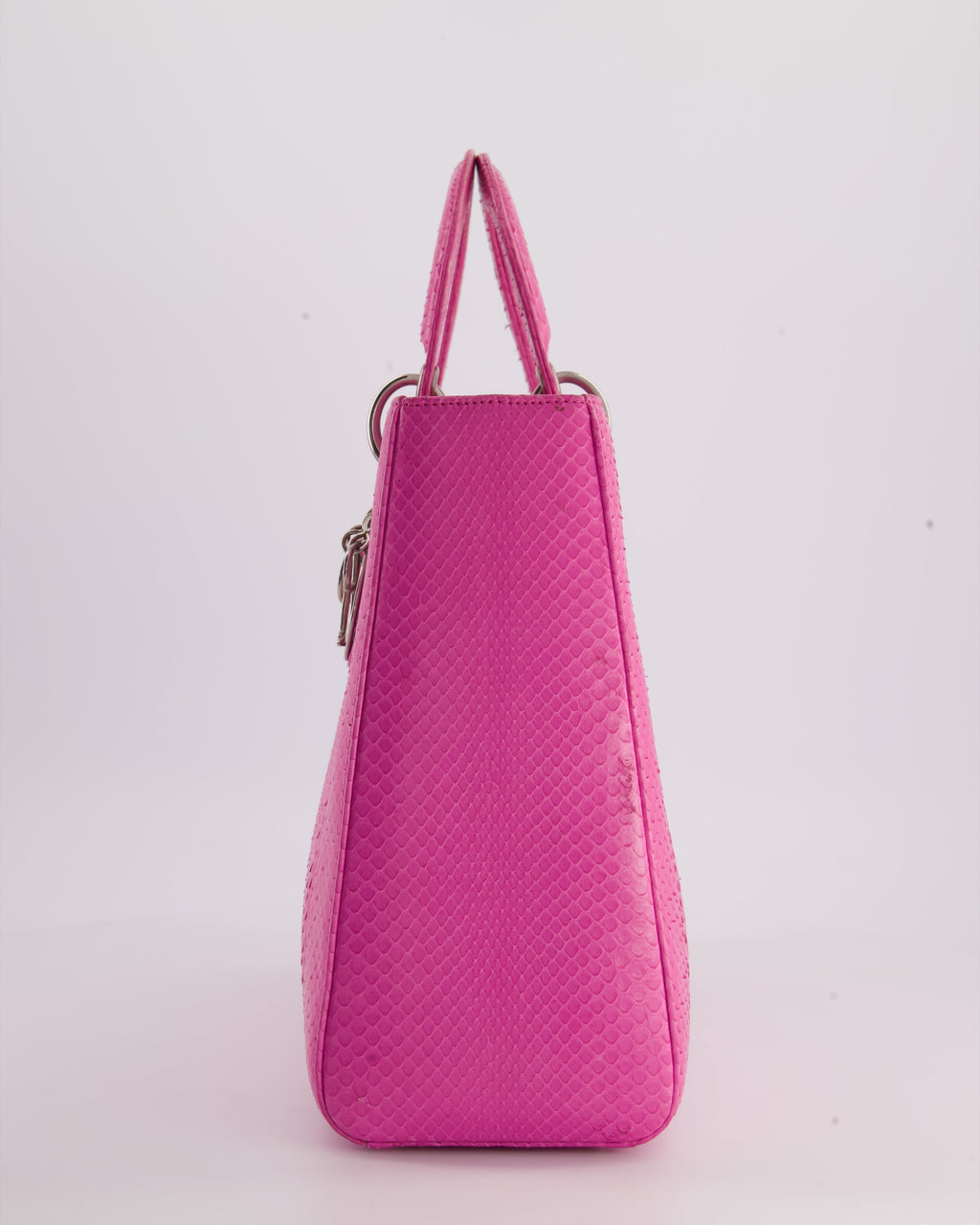 Christian Dior Large Pink Python Lady Dior Bag with Silver Hardware RRP £5600