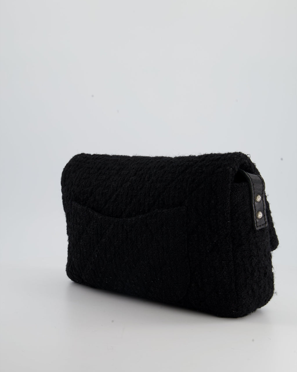 Chanel Large Black Reissue Bag in Tweed Fabric with Ruthenium Hardware
