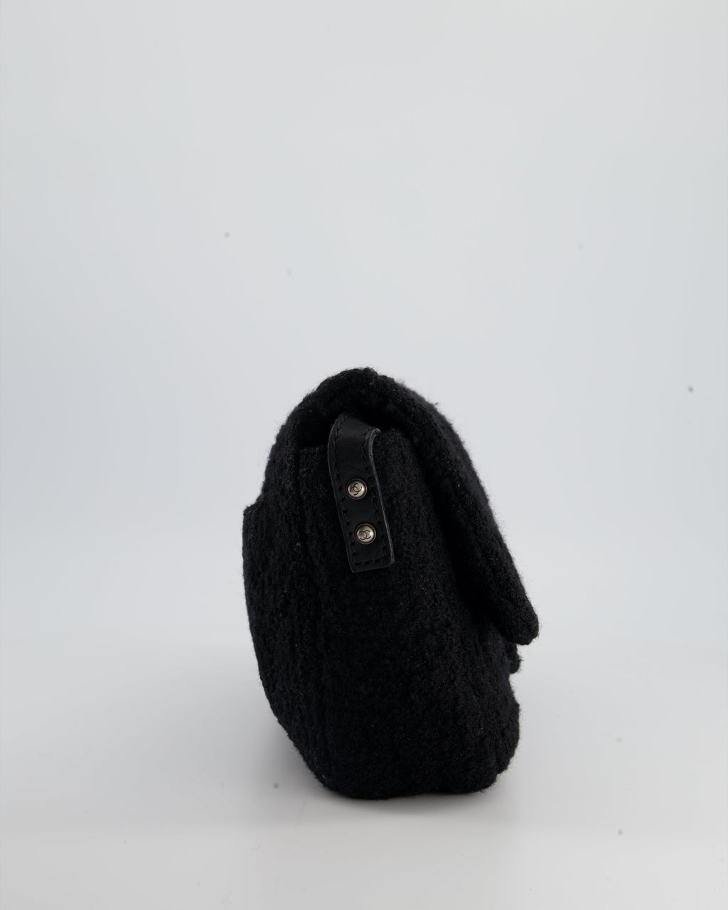 Chanel Large Black Reissue Bag in Tweed Fabric with Ruthenium Hardware