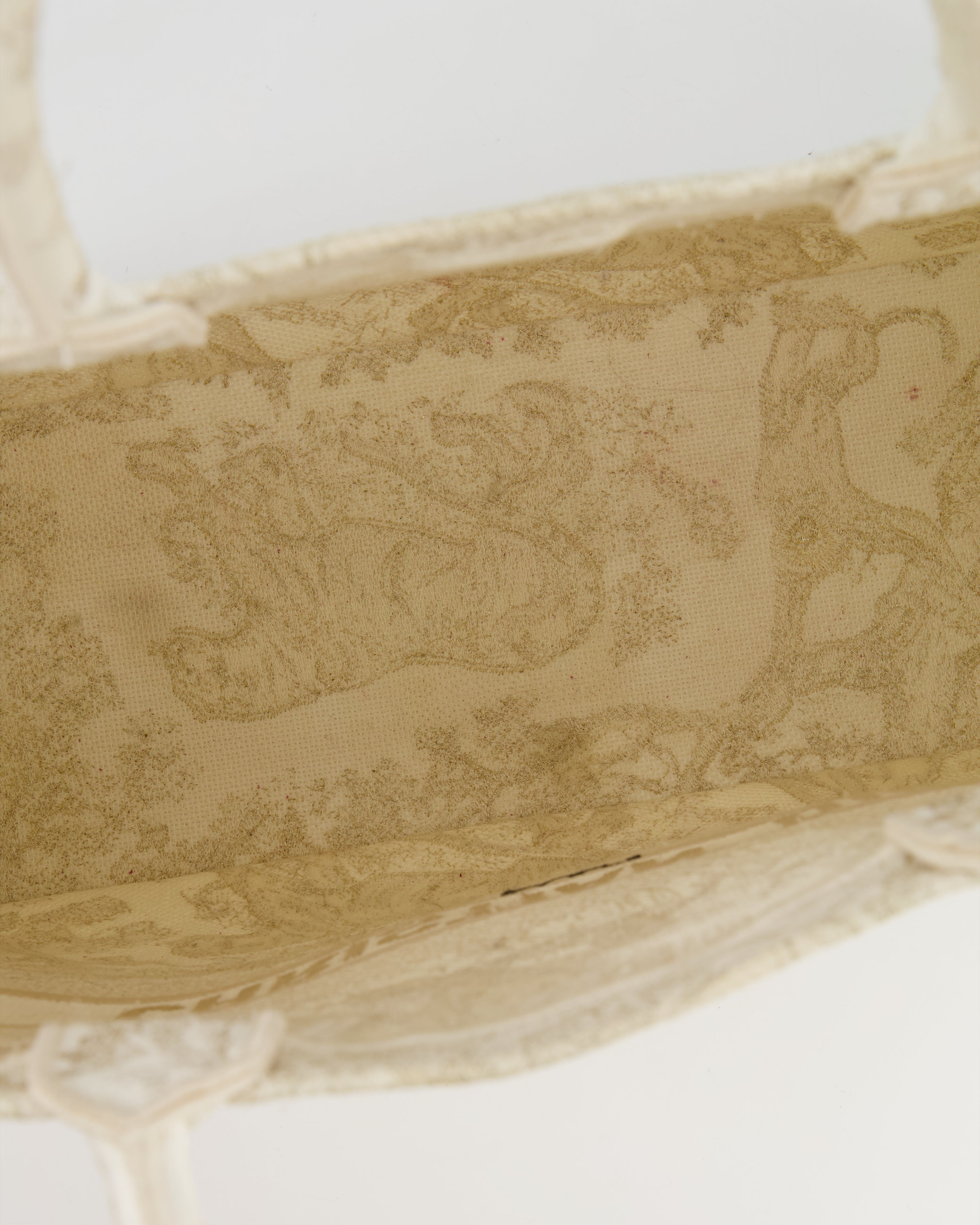 Christian Dior Cream and Gold Embroidered Large Book Tote Bag RRP £2,550