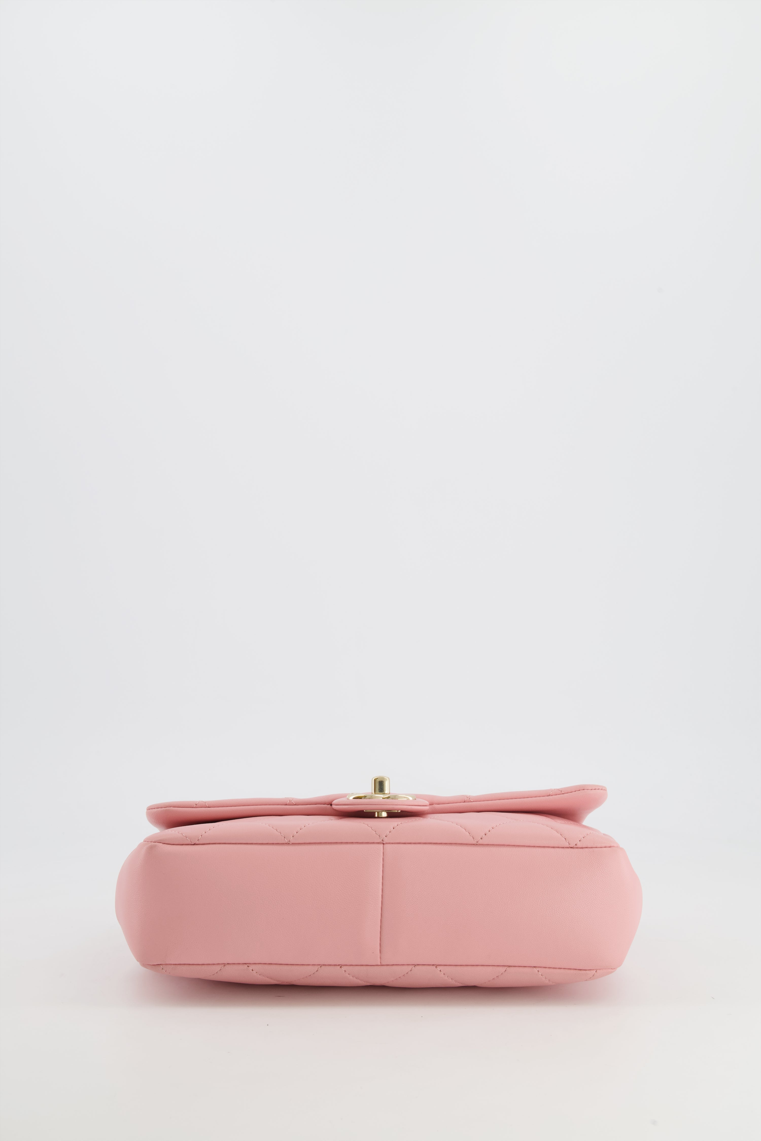 Chanel Baby Pink Medium Single Flap Chained Bag with Champagne Gold Hardware