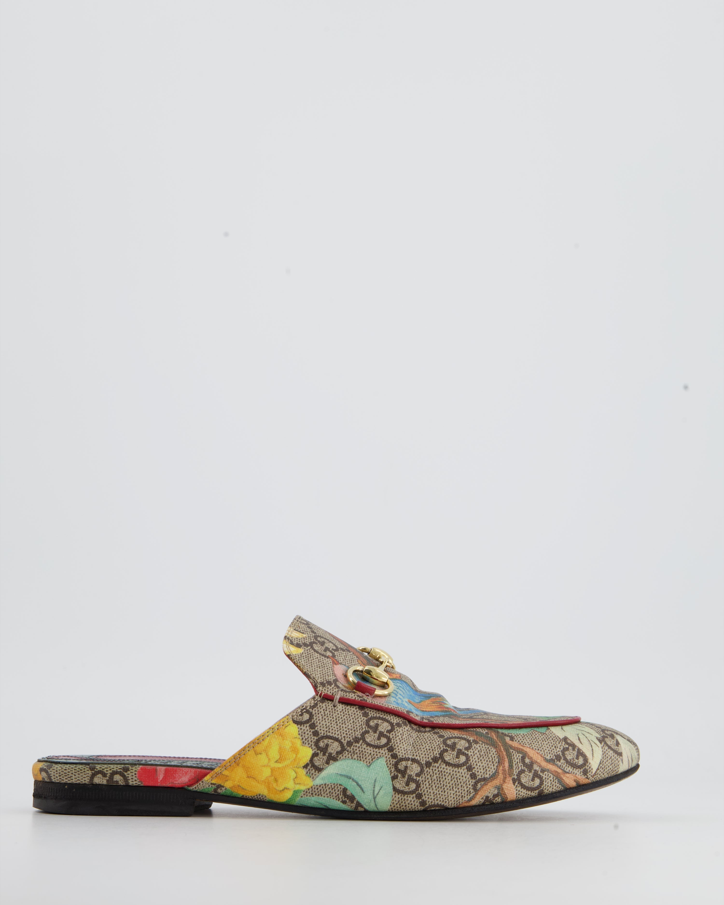 Gucci Monogram GG Print Mule with Floral Bird Print Size EU 36.5