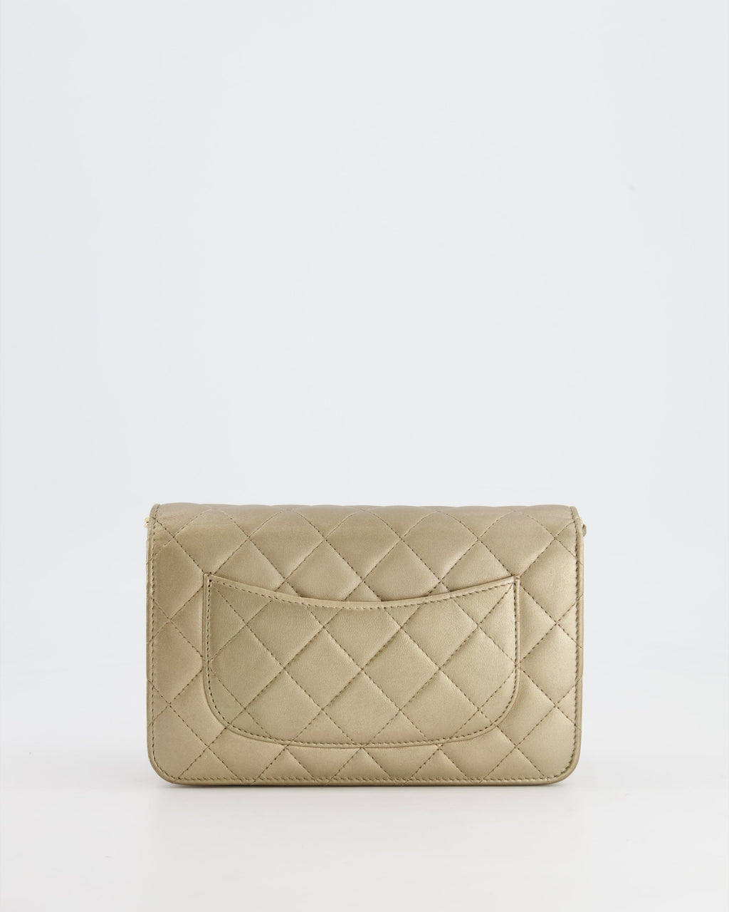 Chanel Metallic Gold Wallet on Chain Bag in Lambskin Leather with Gold Hardware