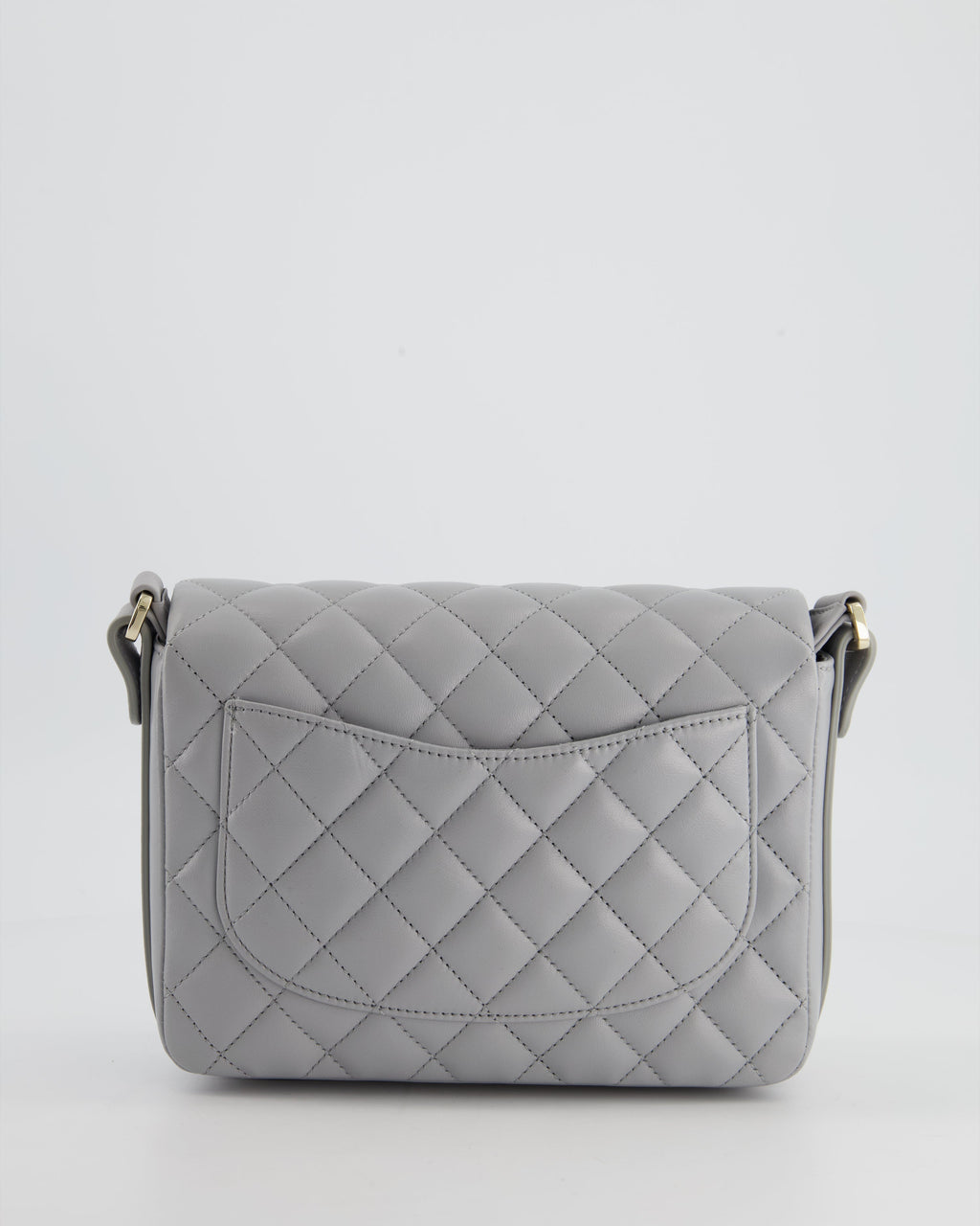 Chanel Wave Strap Bag In Dove Grey Lambskin with Champagne Gold Hardware