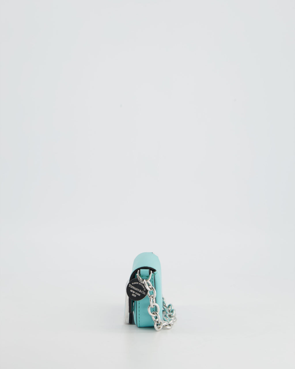 Fendi x Tiffany&Co Tiffany Blue Leather Nano Baguette Bag with Sterling Silver Hardware and Tiffany Tag