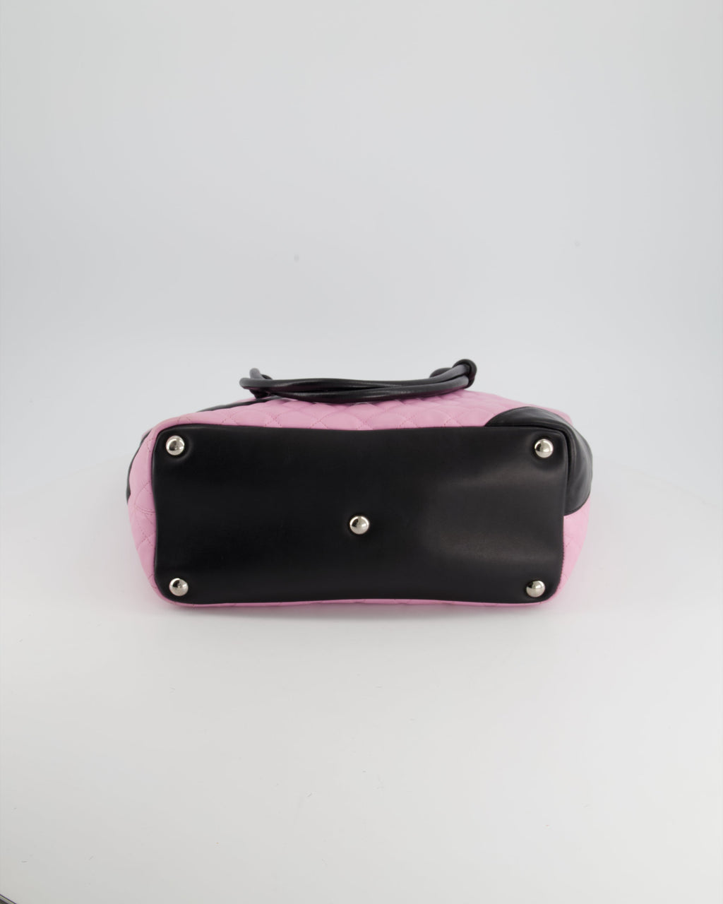 Chanel Pink Cambon CC Knot Quilted Handbag In Lambskin Leather and Silver Hardware