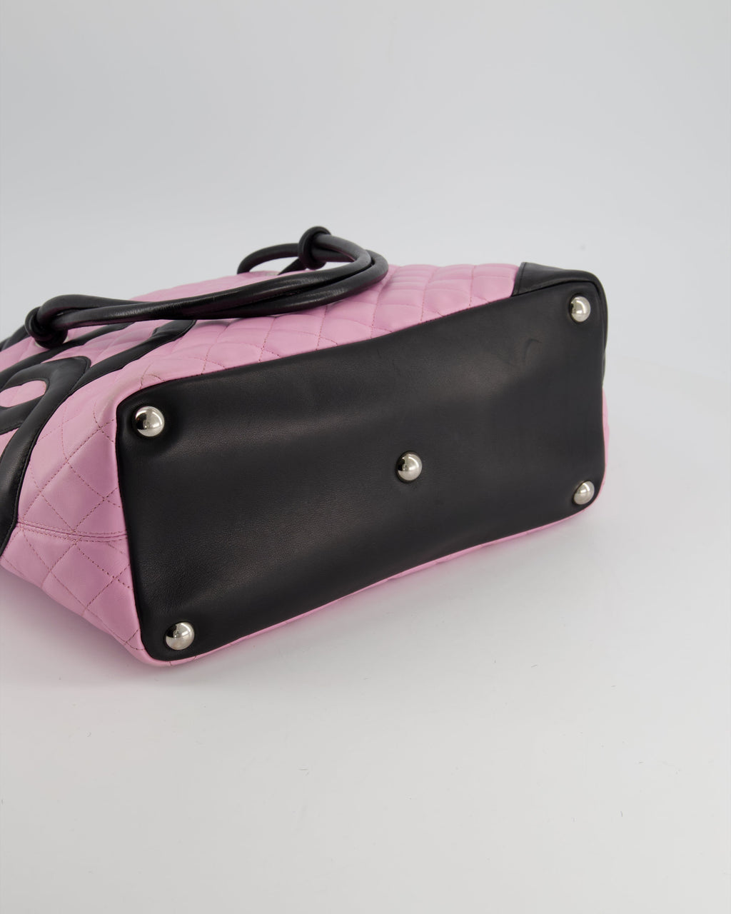 Chanel Pink Cambon CC Knot Quilted Handbag In Lambskin Leather and Silver Hardware