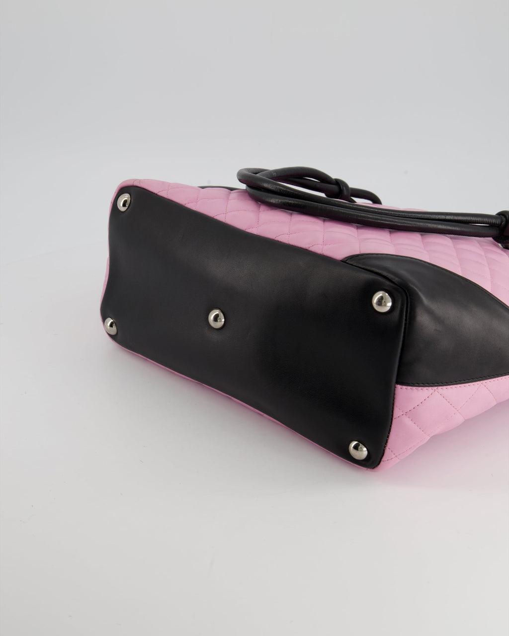 Chanel Pink Cambon CC Knot Quilted Handbag In Lambskin Leather and Silver Hardware
