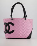 Chanel Pink Cambon CC Knot Quilted Handbag In Lambskin Leather and Silver Hardware