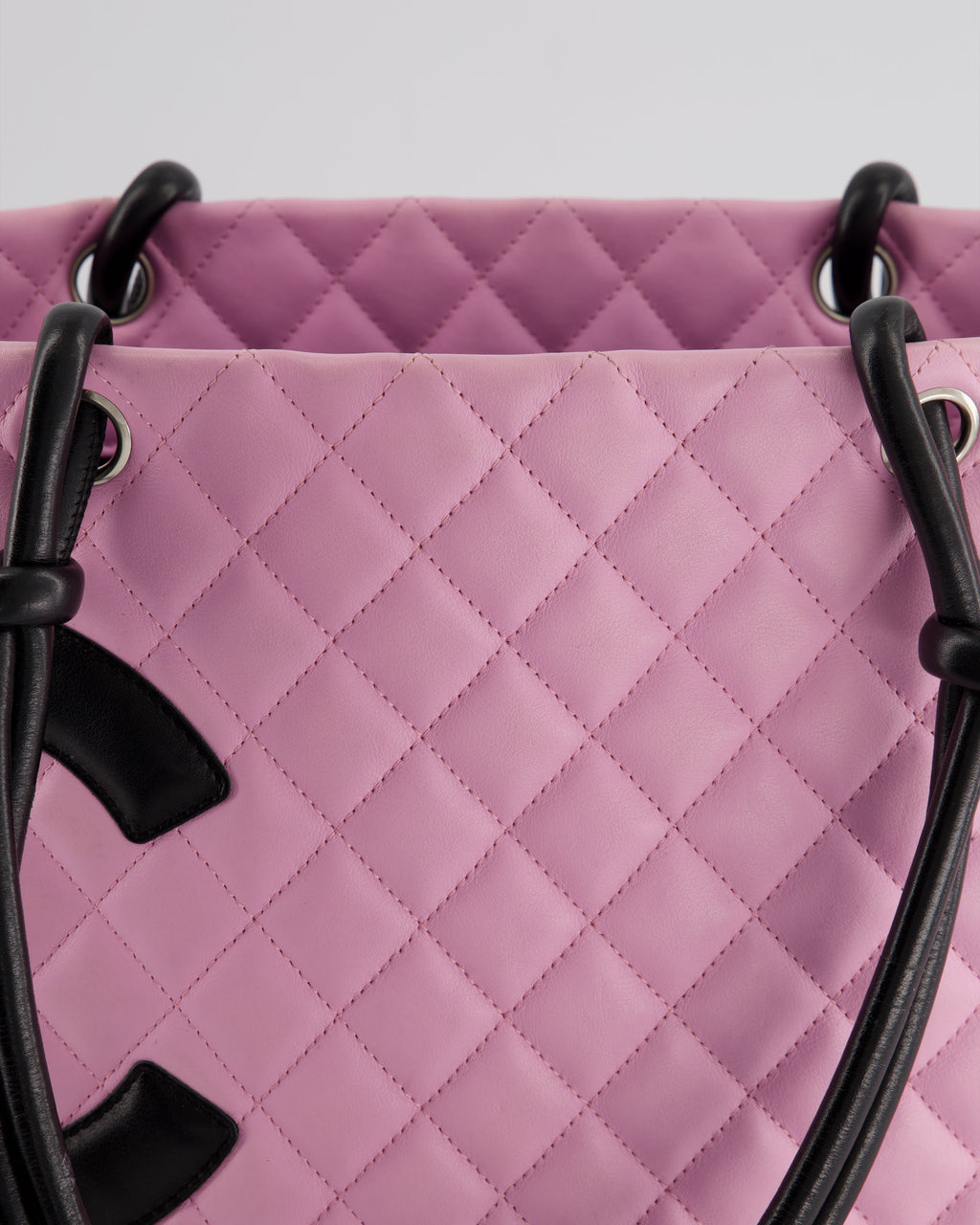 Chanel Pink Cambon CC Knot Quilted Handbag In Lambskin Leather and Silver Hardware